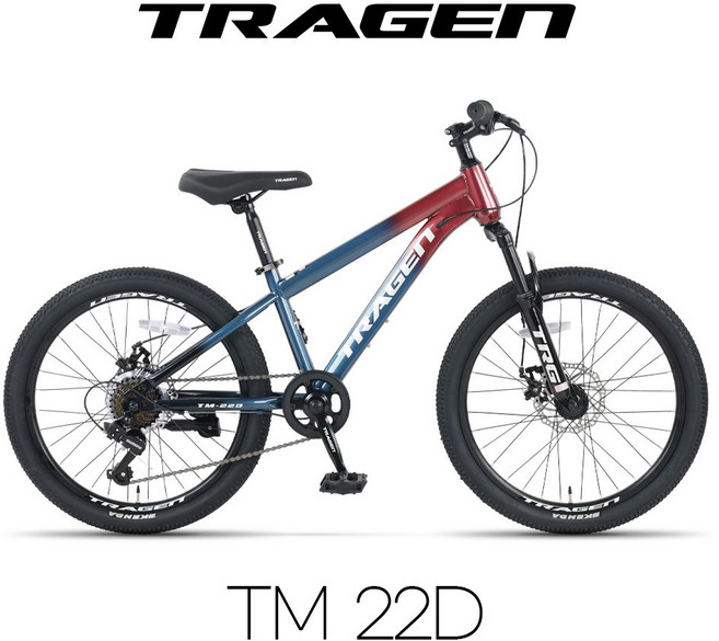 트라젠 TM22D 22인치 앞쇼바 디스크 원터치7단 주니어전용자전거, 레드블루-미조립박스, 1개, 146cm, 미조립박스배송