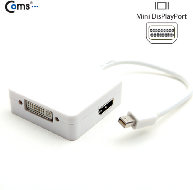 Coms 미니 디스플레이포트 멀티 컨버터 Mini DP M to DP F+HDMI F+DVI F DisplayPort 영상 음성 동시지원 FW401, 본상품선택, 1개