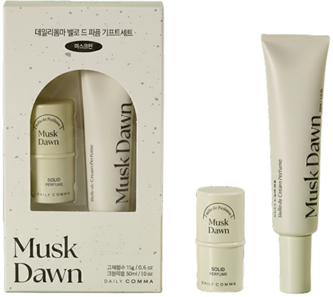 데일리콤마 벨로 드 퍼퓸 머스크던 고체향수+크림퍼퓸 기프트세트 +사은품(랜덤), 1세트