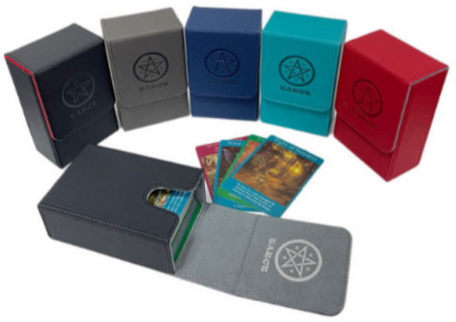 봄밤 PU가죽 타로카드 하드케이스 가죽케이스, 레드, 1개