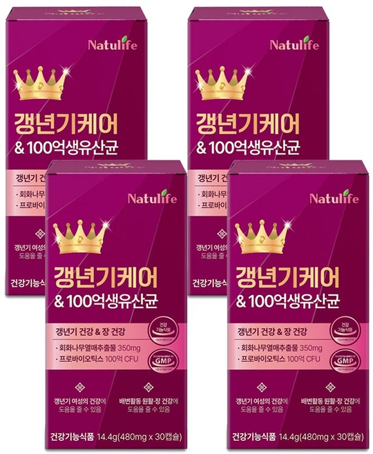 여성 갱년기 유산균 YT1+갱년기 케어 100억 유산균세트/프리미엄 여성 갱년기 케어 100억 생 유산균 식약청인증 영양제, 4개, 30회분 - 쿠팡