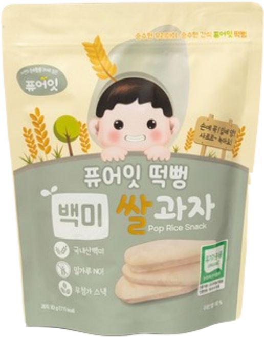 퓨어잇 떡뻥 쌀과자 30g, 백미, 1개