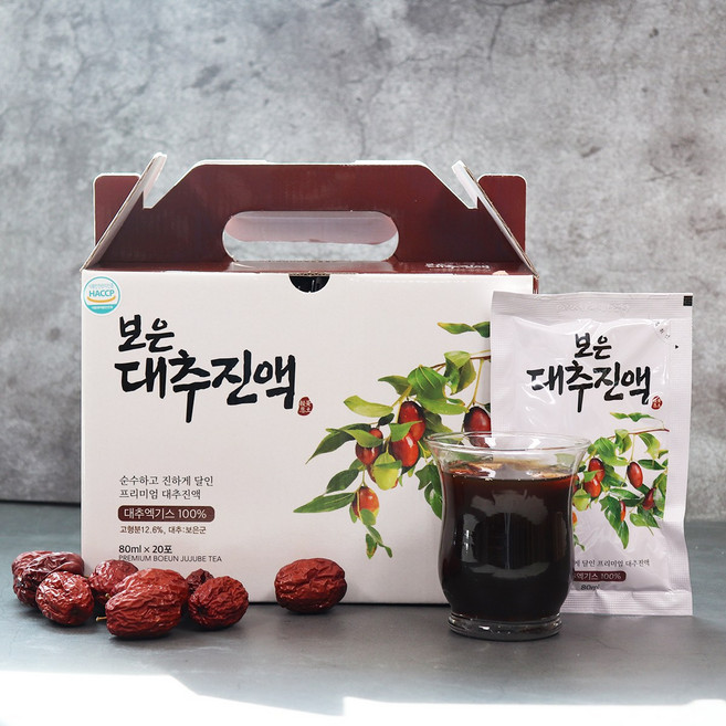 구록원 보은 대추진액 대추즙 80ml x 20포 대추차 기타건강즙, 1.6L