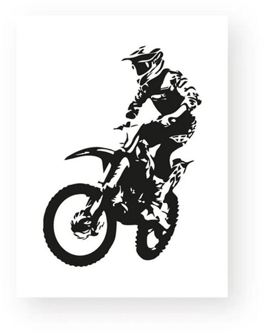 모토크로스 라이더 포스터 캔버스 아트 프린트 흑백 오토바이 레이서 미술 그림 홈 벽 장식, [03] 21x30cm No Frame, 4. PH3560