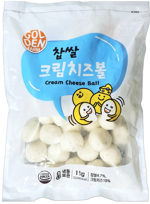 골든데어리 찹쌀 크림치즈볼, 2개, 1kg
