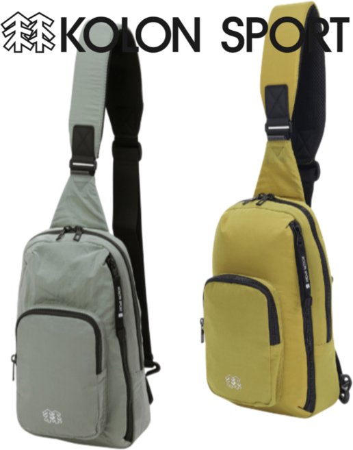매장발송 코오롱스포츠 남여공용 슬링백 등산 골프 운동 런닝 캠핑 여행 데일리 피크닉, 원포켓노랑옐로우(YELLOW)