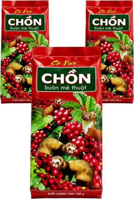 베트남 Buon Me Thuot 족제비 커피 분쇄형 500g 대용량, 3개