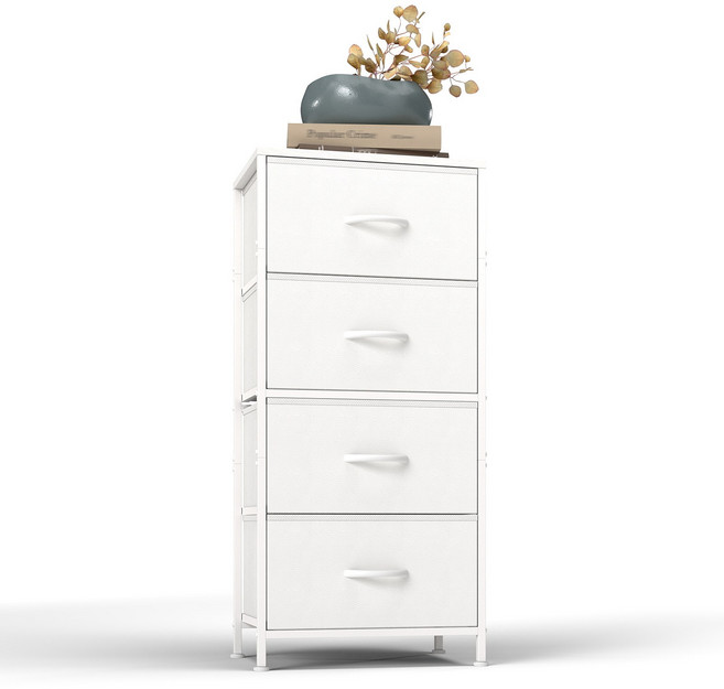 소웰홈 패브릭 모던 머릿장 450, 화이트, 4단