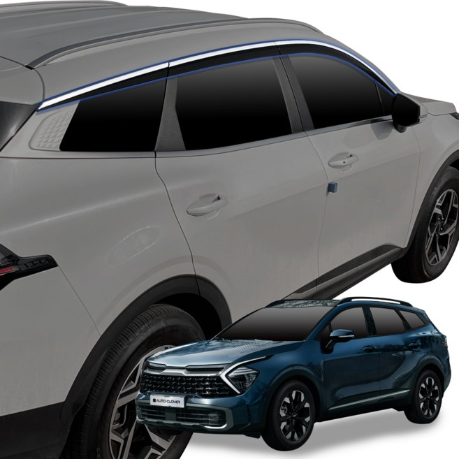 E466 오토크로바 기아 스포티지신형 NQ5 전용 도어바이져 블랙다이아몬드 8PCS