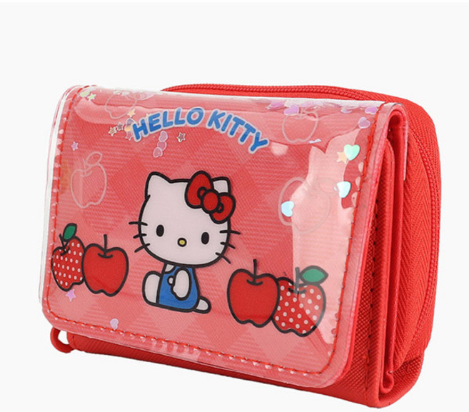 산리오 헬로키티 카드 동전 지폐 수납 스팽글 반지갑