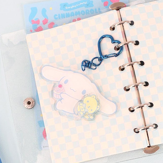 산리오 캐릭터 휴대폰 스트랩 비즈 키링 열쇠고리, 시나모롤, 1개