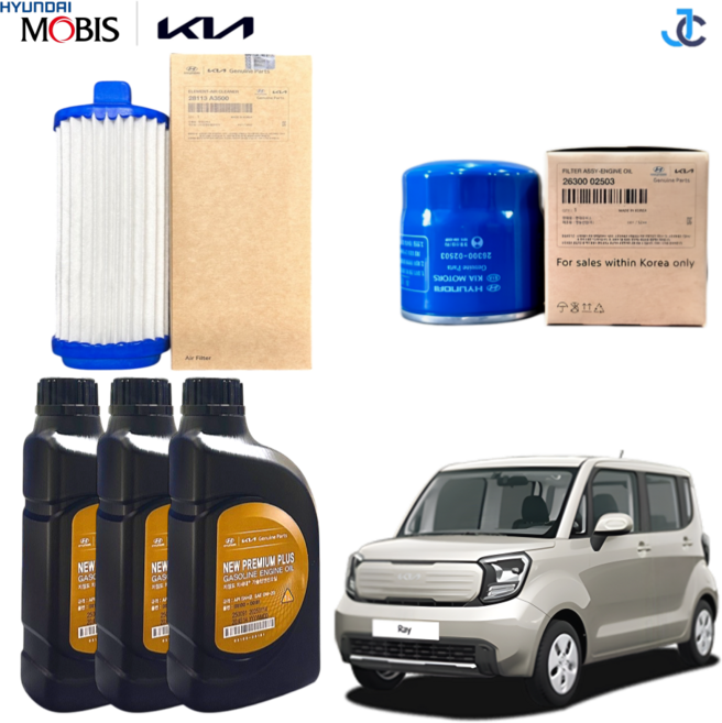 기아 레이 TAM 1.0 가솔린 순정 엔진오일세트 1대분, 1세트, 더뉴 레이 TAM 1.0 가솔린(23년형)