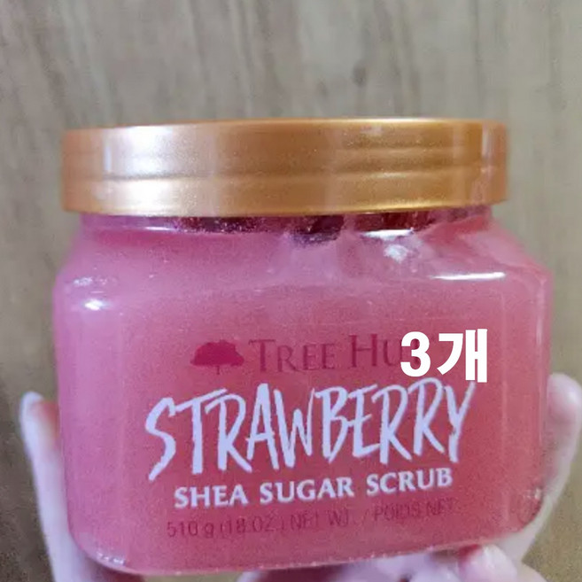 트리헛 시어 슈가 스크럽 스트로베리, 3개, 510g