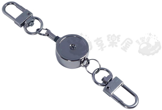 證件套易拉扣 伸縮鑰匙圈 鑰匙扣 識別證拉環, 1個, 槍黑