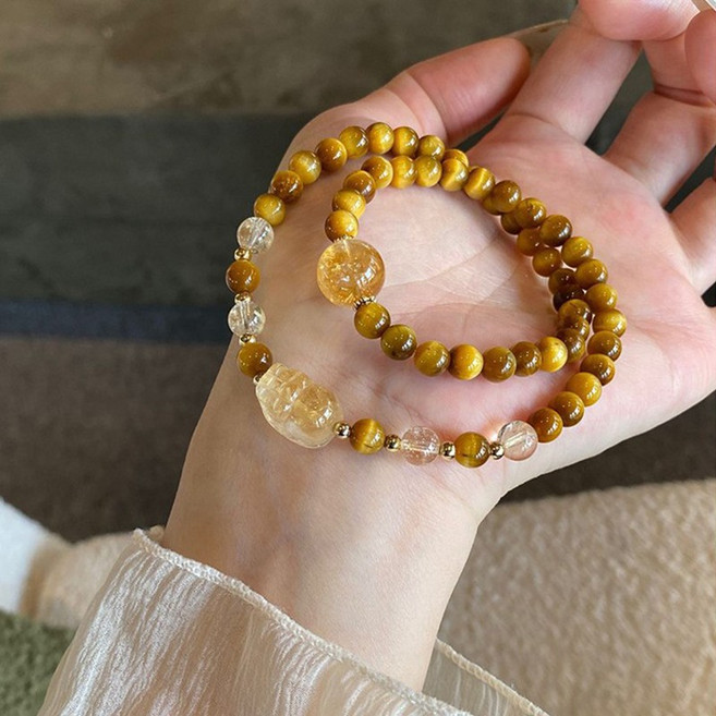 FANSYLI 남녀공용 팔찌 호안석 팔찌 행운 팔찌 소원 시험 재물 건강 사업 합격 Rt2512D23