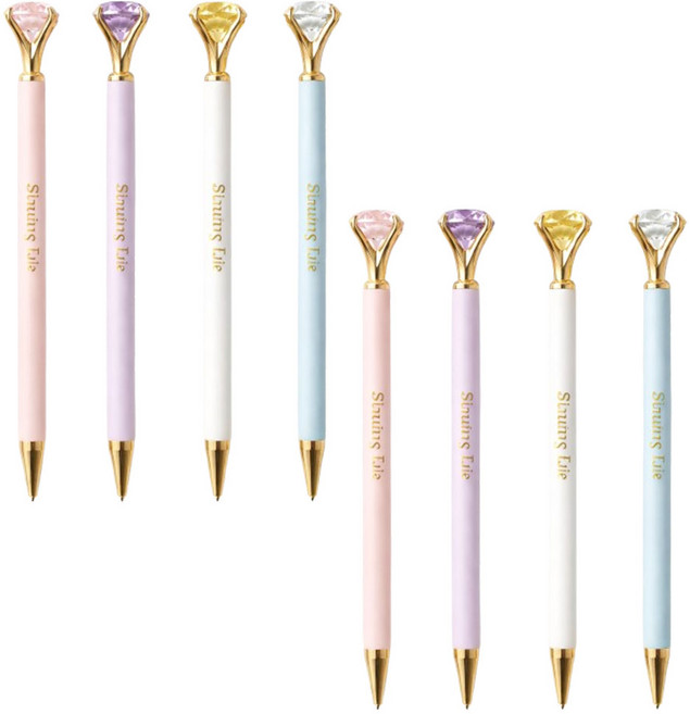 8자루 묶음 보석 모양 큐빅 장식 샤프 펜슬 0.5mm