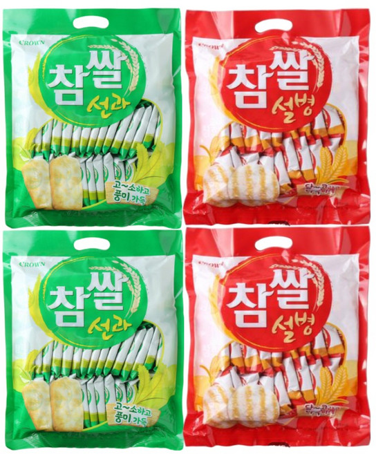 참쌀 선과+설병 대용량 과자세트, 2세트, 523g