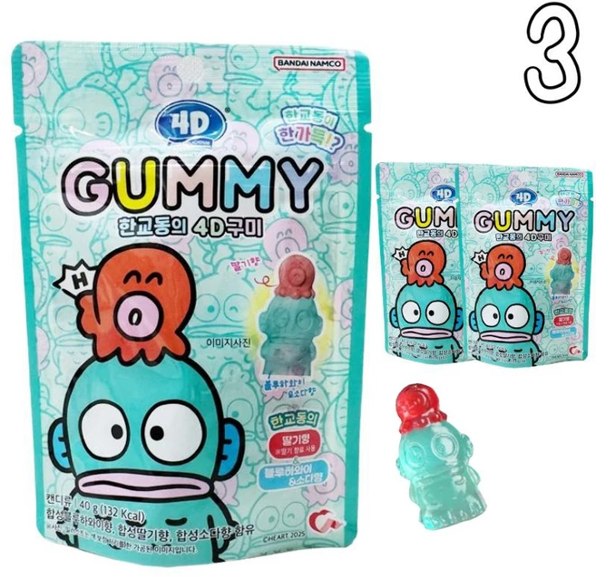 BANDAI NAMCO 한교동의 4D구미 블루하와이&소다향 산리오 한교동 젤리, 40g, 3개 - 쿠팡