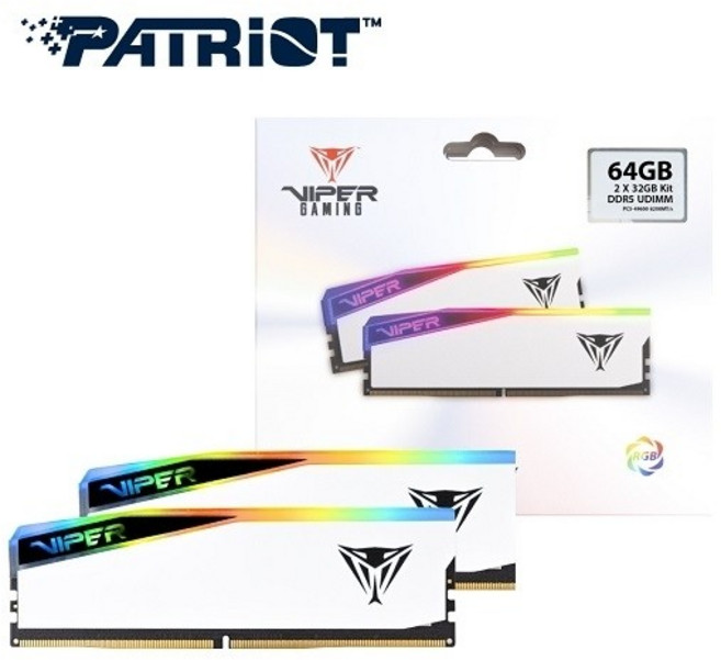 패트리어트 VIPER Elite 5 RGB DDR5 64G PC5-49600 CL42 6200MHz (32GX2) 듀얼패키지 파인인포 (하이닉스 칩 내장), 2개