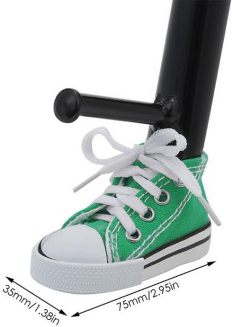 오토바이 스탠드 신발 귀여운 미니 캔버스 사이드 자전거 킥 패드 다리 버팀대 1 개, green, 1개