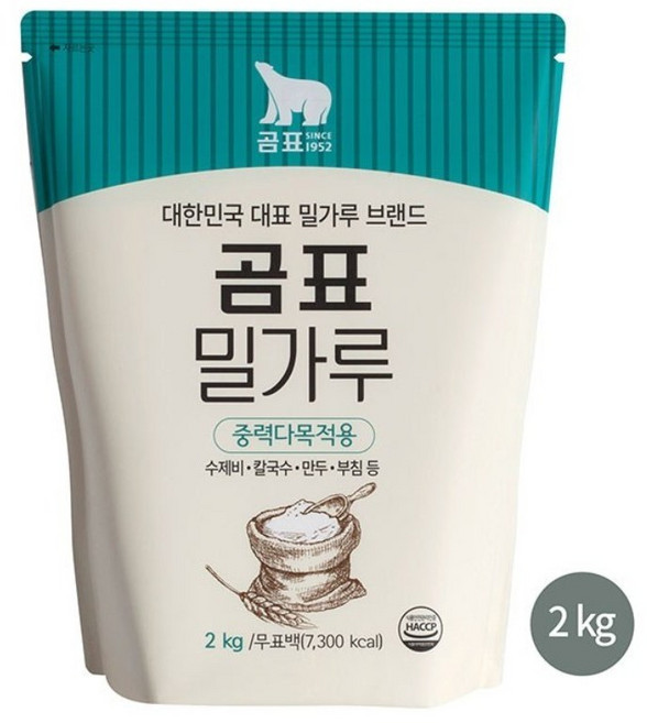곰표 밀가루 중력다목적용, 2kg, 1개