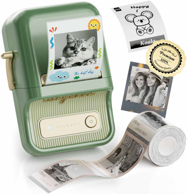 Niimbot B21포토(Pro) 듀얼컬러 라벨프린터, 1개, B21포토 그린 +사각화이트50x30