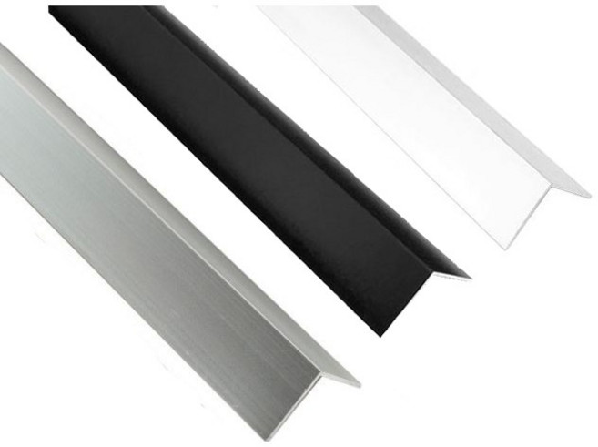 알루미늄 ㄱ자 재료분리대 (실버 화이트 블랙) 코너보호대 코너몰딩 코너마감 모서리보호대, 1개, 블랙 15x15mm