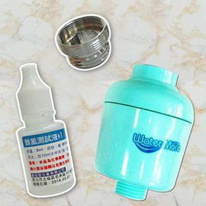 魔特萊water more日本亞硫酸鈣銀離子除氯過濾器(贈轉接銅牙 餘氯測試液)除氯淨水器/濾水器, 1個