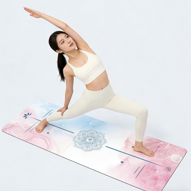 프리미엄 천연고무 요가매트 초슬림 접이식 운동매트 홈트 1.5mm, 1개, 레인보우핑크