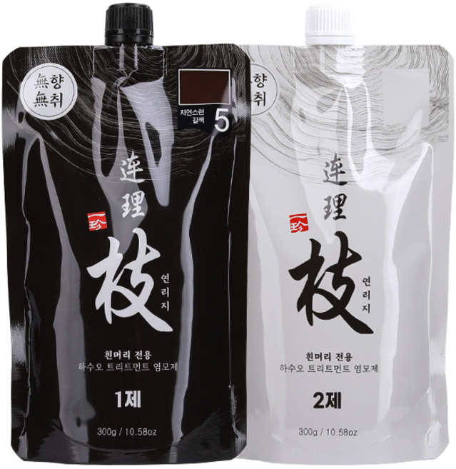 일진 연리지 하수오트리트먼트헤어칼라 1 2제 각300ml, 5.자연스런갈색, 1개