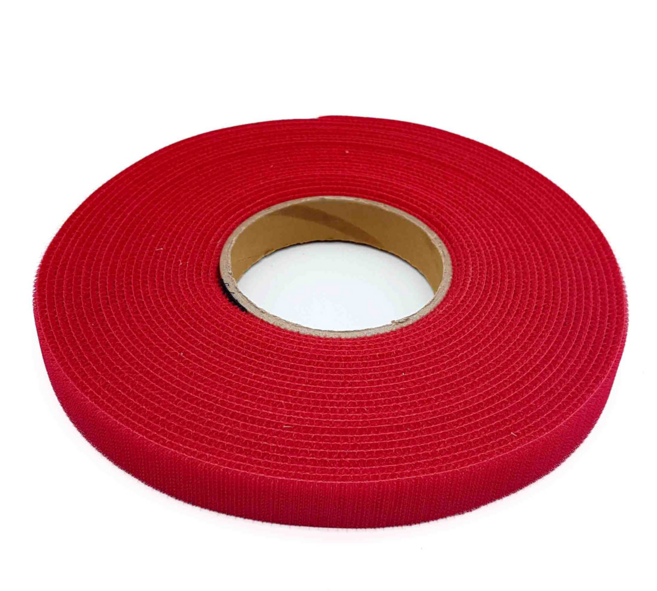 폭 2cm 국산 잘라쓰는 전선정리 암수한몸 양면벨크로타이 빨간색 일반형, [1] 10미터 1롤, 1개