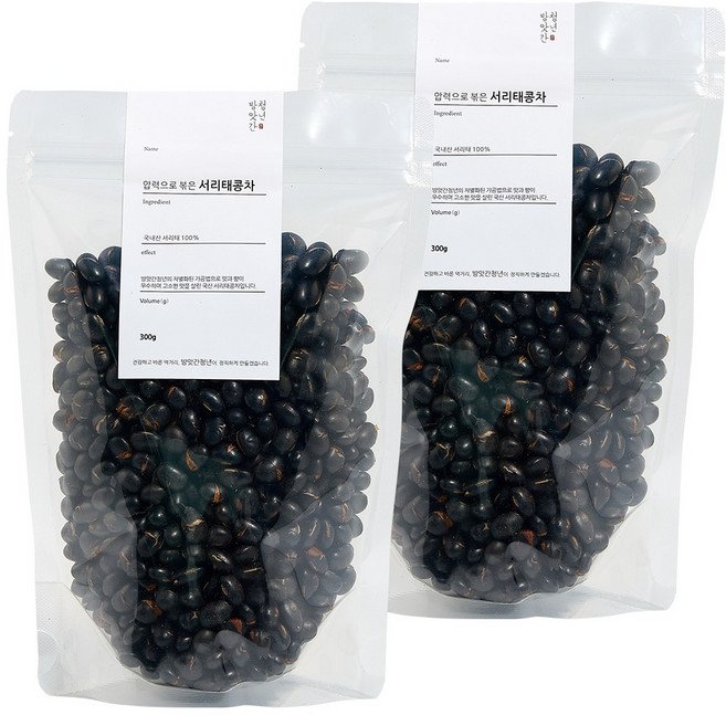 방앗간청년 압력으로 볶은 국내산 100% 서리태 검은콩차, 300g, 1개입, 2세트