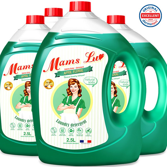 맘스럽 액체세제 2.5LX4개 고농축 프리미엄 무독성인증 실내건조 세탁세제, 2.5L, 4개
