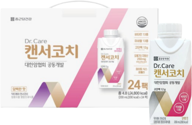 종근당건강 닥터케어 캔서코치 암환자 영양식 200ml 24입 선물세트, 24개