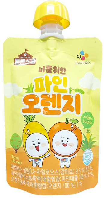 CJ 튼튼스쿨 너를위한 파인오렌지, CJ 튼튼스쿨 너를위한 파인, 40개, 100ml