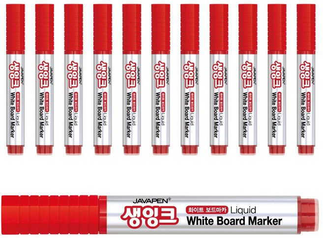 자바펜 생잉크 보드마카, 적색, 12개