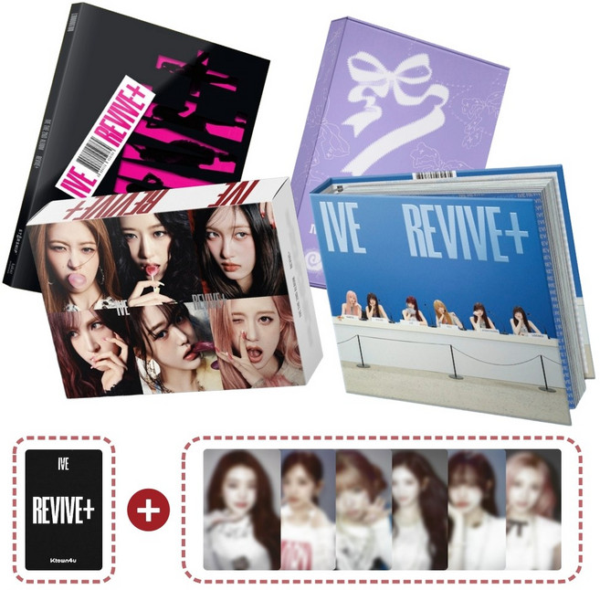 (4종세트+리바이브 찐포1장+멤버 6종포카) 아이브 앨범 IVE 정규2집 REVIVE+ 미공포 특전