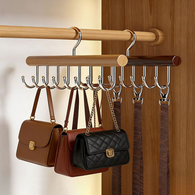 다용도 옷걸이 속옷걸이 브라걸이 멀티 후크 수납 정리 건조 걸이, 1개, 월넛