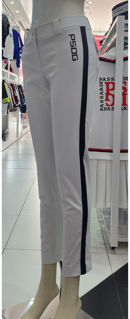 파사디봉무점)P25MSL554Xbou/스컬 배색 일자 팬츠/옆선포인트여름바지/여성골프바지