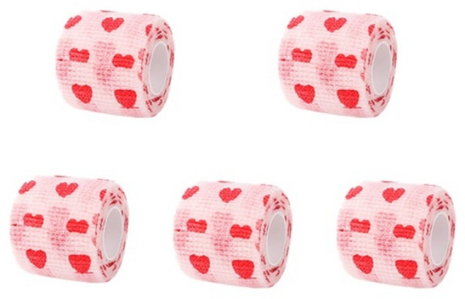 치프몰 반려동물 자가접착 신발 붕대 5개입, 5cm 하트, 5개