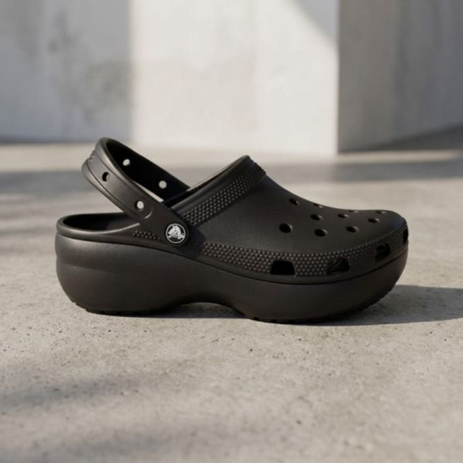 크록스 클래식 플랫폼 클로그 여성 - 블랙 206750-001