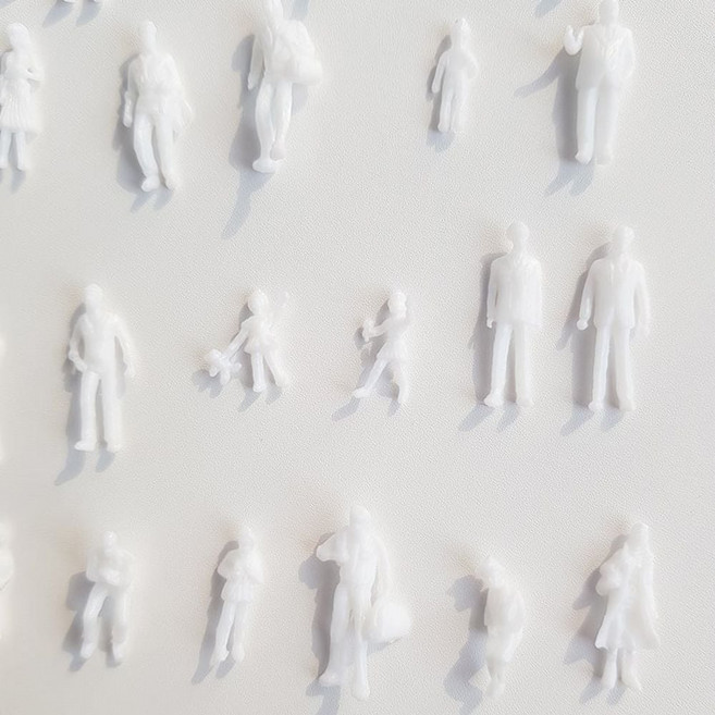 미니어처 장식 백색인체 사람모형 1대100 비율 100p, 화이트 100p