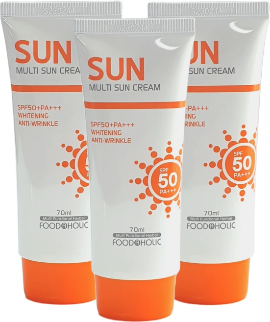 푸드어홀릭 멀티 선크림 SPF50 PA+++, 3개, 70ml - 쿠팡