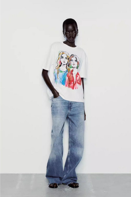 ZARA 자라 루즈핏 반팔 티셔츠 5644826 5644/826