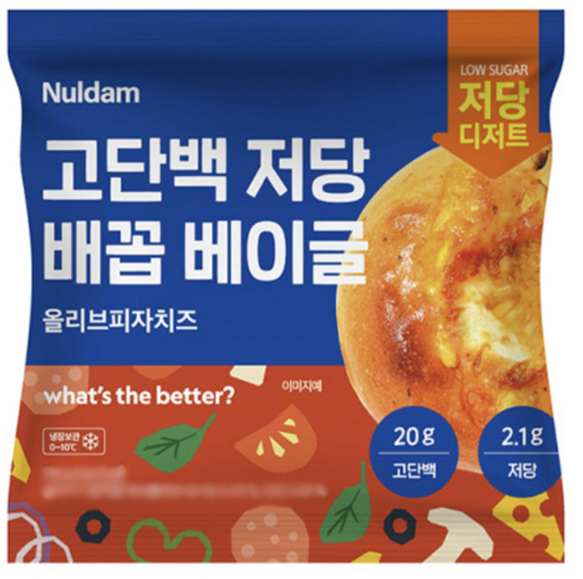 널담 고단백 저당 배꼽베이글 올리브피자치즈 130g x 8개