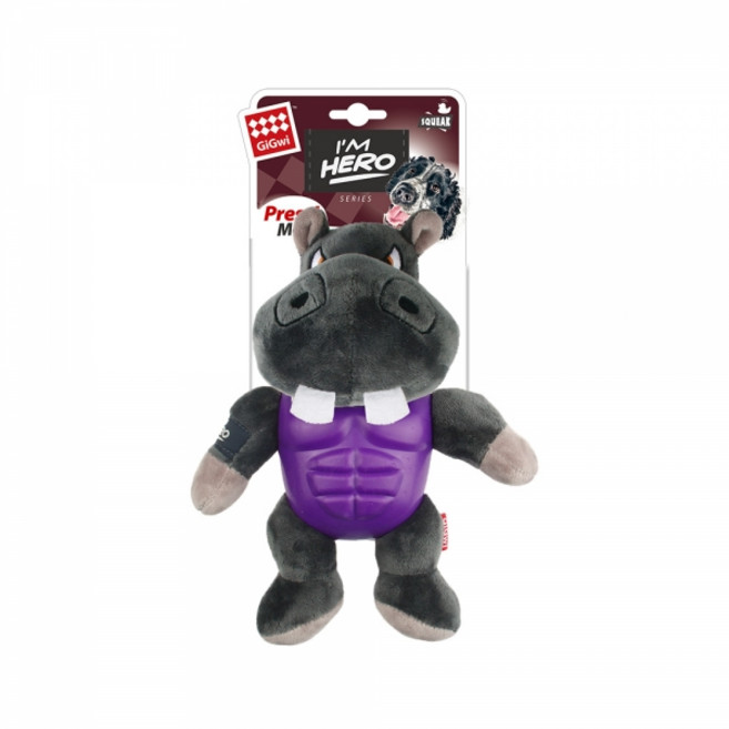 기그위 강아지 장난감 히어로 히포 삑삑이 인형 봉제 소형견 중형견 귀여운 실내용, 1개