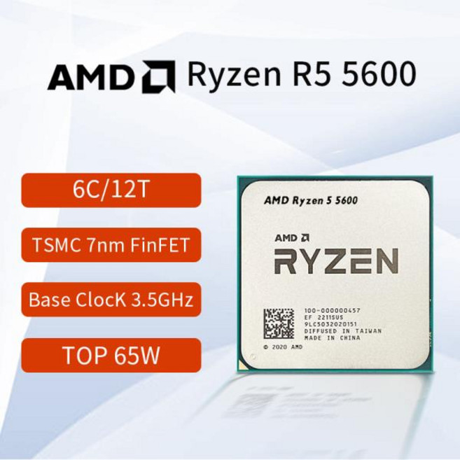 AMD Ryzen 5 5600 GHz 6 코어 12 스레드 CPU 프로세서 7NM L3 = 32M 000000927 소켓 그래픽 칩 신제품, 04 R5 5600