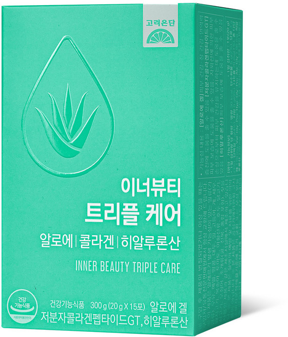 고려은단 이너뷰티 트리플케어 알로에 콜라겐 히알루론산 15p, 15회분, 300g, 1개