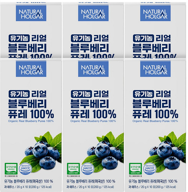 네츄럴올가 유기농 리얼 블루베리 퓨레 100%, 60개, 20g