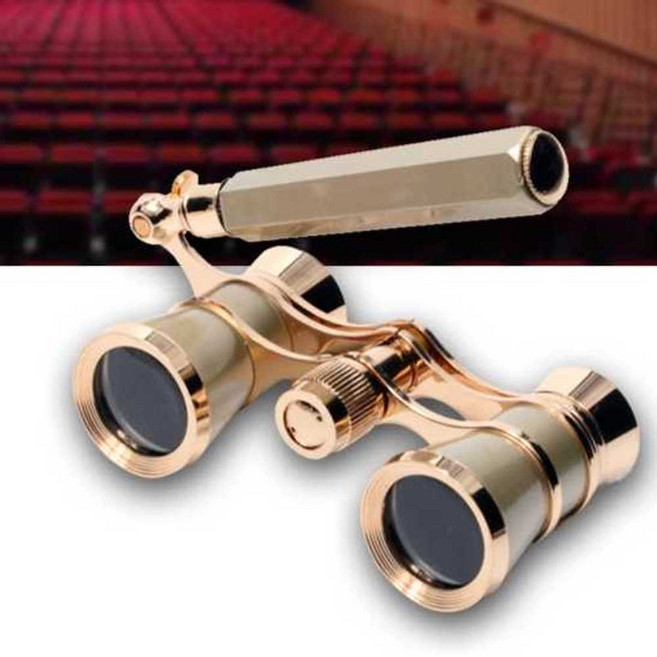 체인형 공연용 망원경 쌍안경 오페라글라스 콘서트 뮤지컬, 1개, 화이트/핸들형